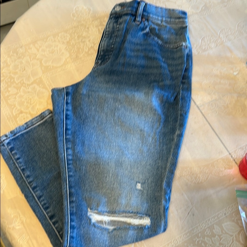 Express Distressed Skinny High Rise Jeans - Picture 2 of 7
